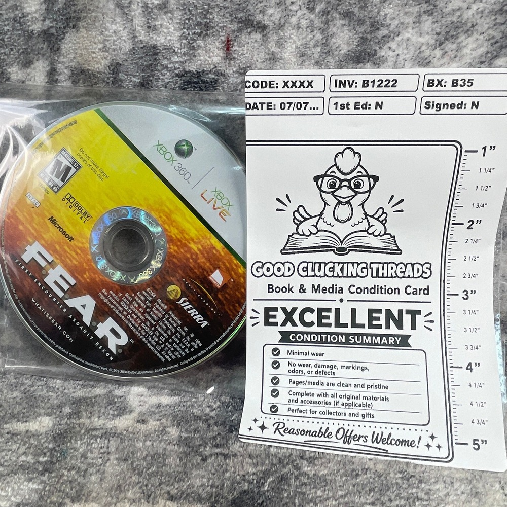 F.E.A.R. First Encounter Assault Recon Xbox 360 Sierra 2006 Horror FPS Disc Only
